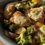 SHEET PAN HONEY MUSTARD CHICKEN THIGHS AND VEGGIES