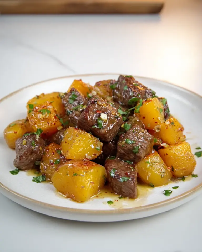 Steak Bites & Garlic Butter Potatoes