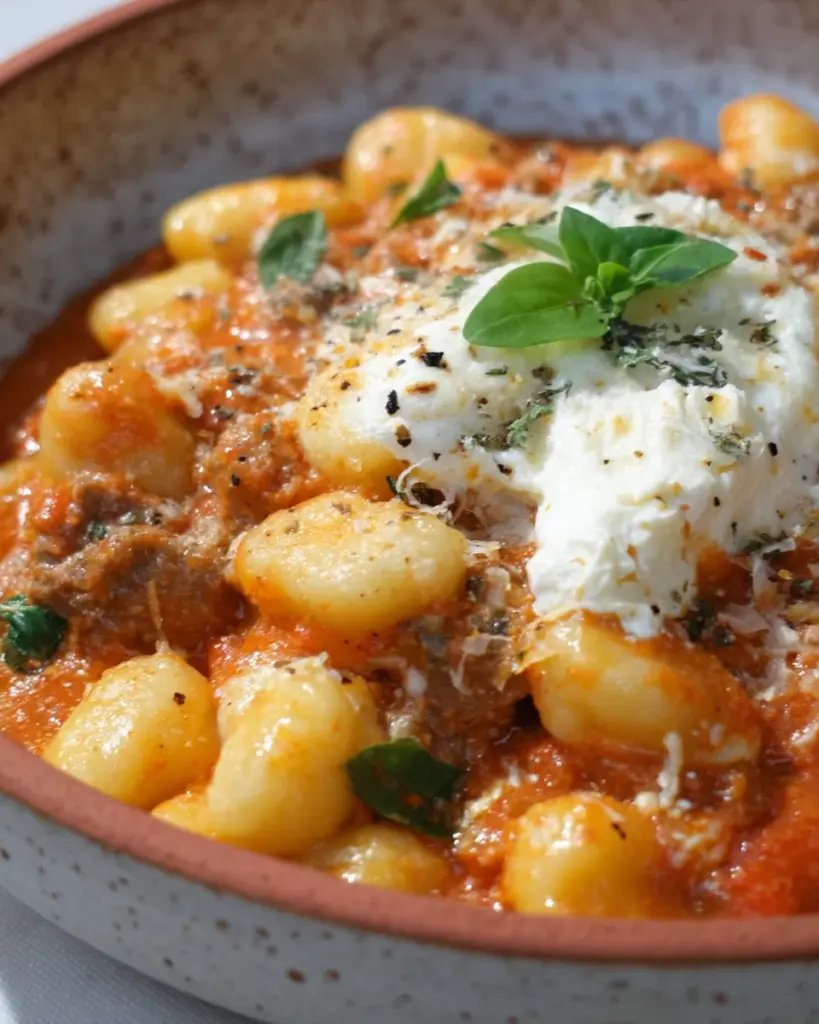 Three Cheese Baked Gnocchi