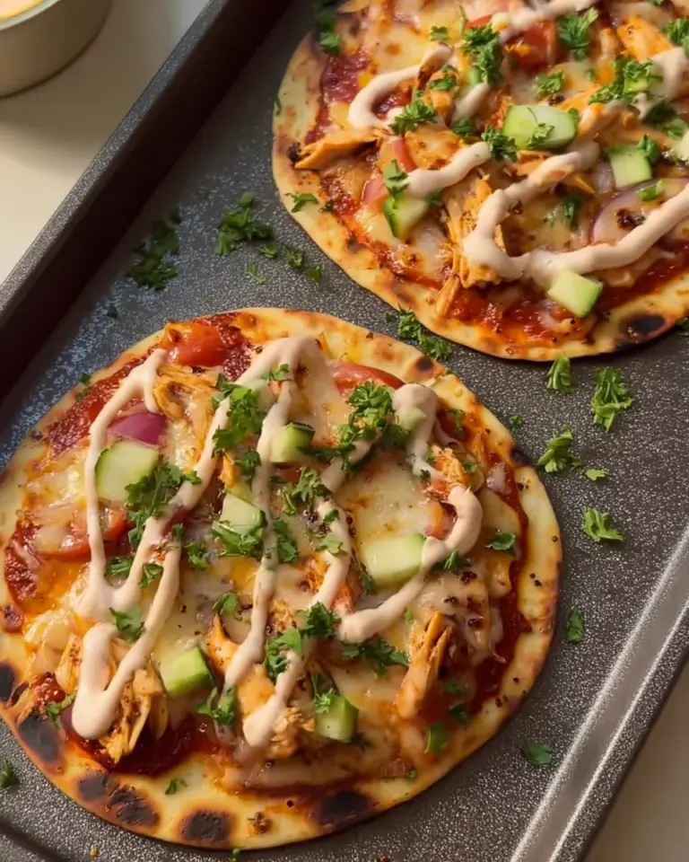 harissa chicken flatbreads