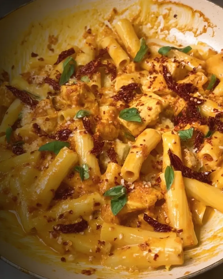 spicy chicken and mozzarella pasta