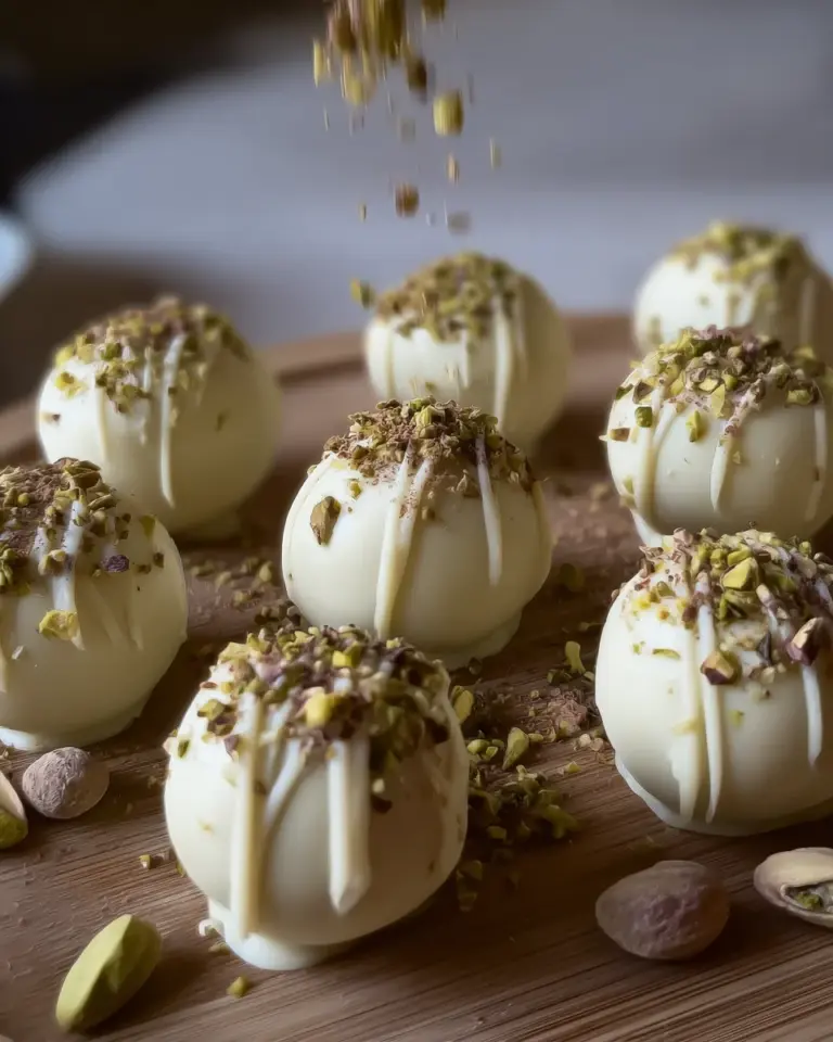 Divine White Chocolate and Pistachio Truffles