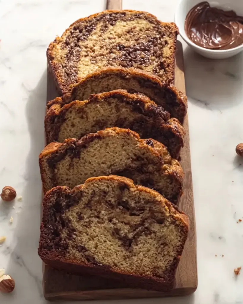 Nutella Swirled Banana Bread