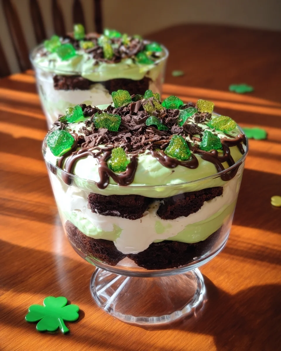 St. Patrick's Day Brownie Trifle