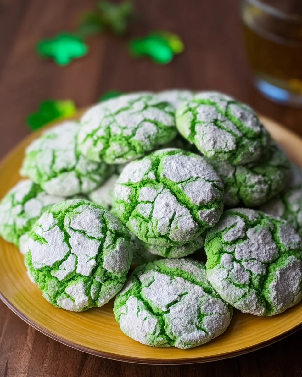 St. Patrick's Day Green Crinkle Cookies