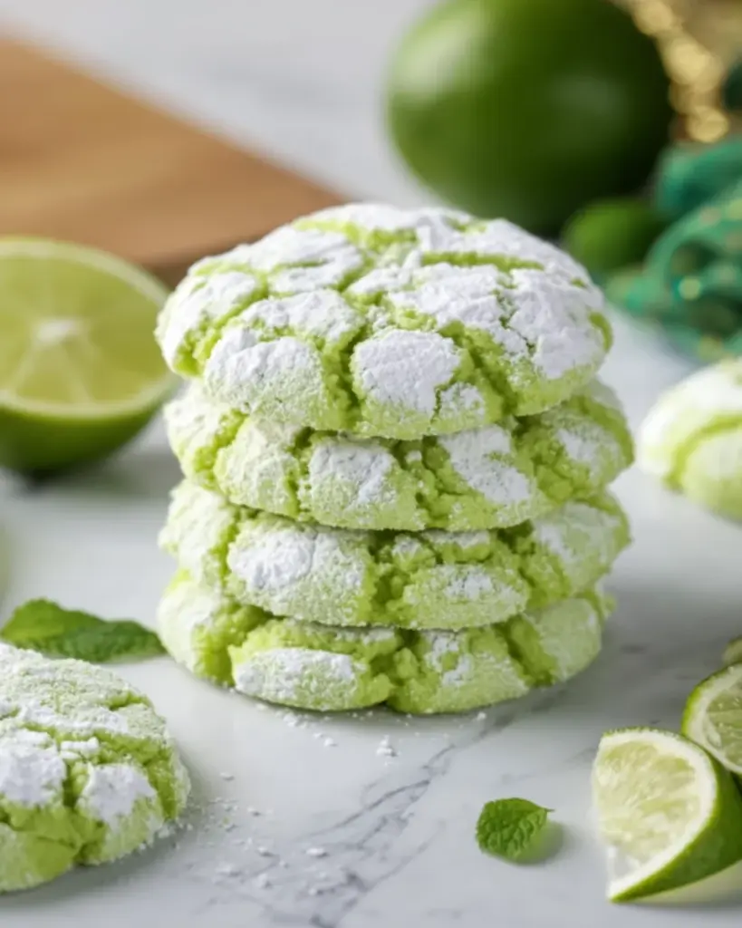St. Patrick's Day Lime Crinkle Cookies