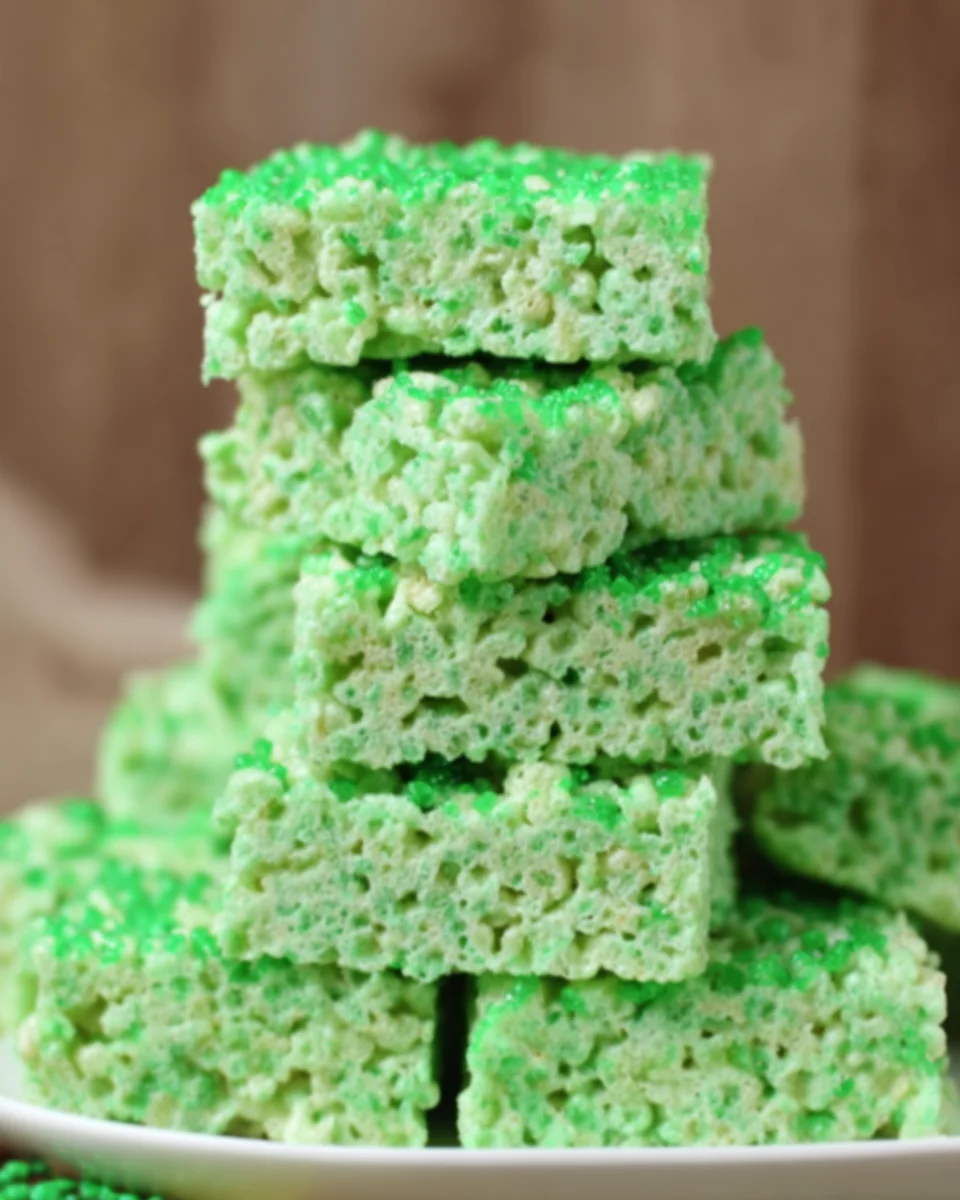 St. Patrick’s Day Lime Jello Rice Krispie Treats