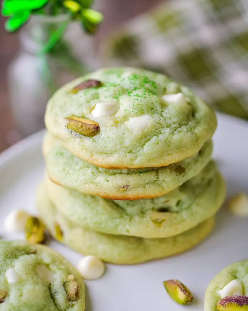 St. Patrick's Day Soft and Chewy Pistachio Pudding Cookies
