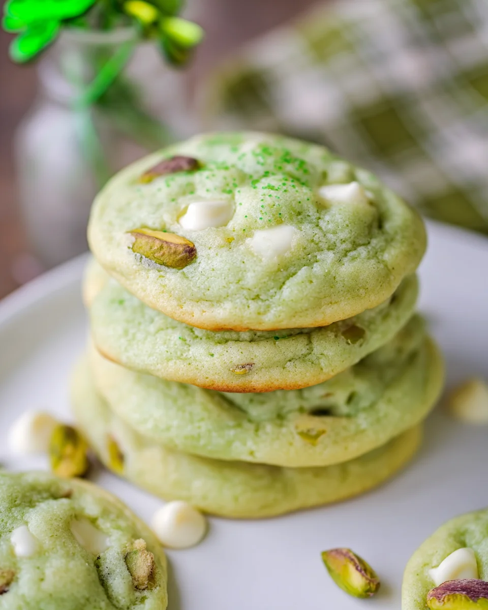 St. Patrick's Day Soft and Chewy Pistachio Pudding Cookies