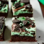 St. Patrick’s Day Triple Layer Fudgy Mint Oreo Brownies