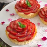 Strawberry Rose Tart with Custard Cream